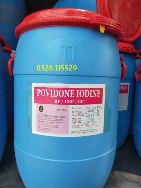 PV Iodine, Iodine 12%, diệt khuẩn, khử trùng, sát trùng ao nuôi